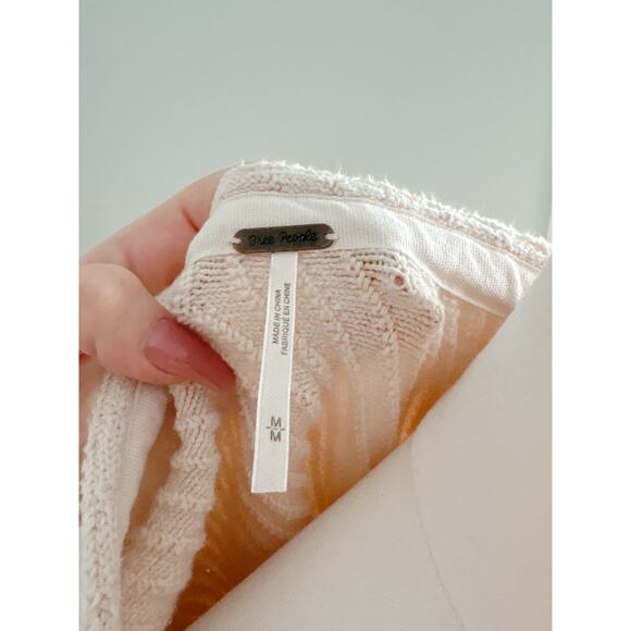 Free People I Can't Wait Oversized Ribbed Dolman Cropped Sweater Medium Cream - Picture 11 of 11